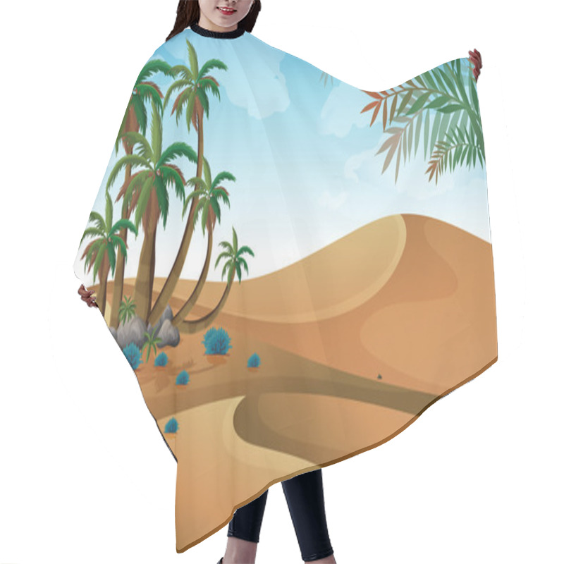 Personality  A Desert With Palm Trees Hair Cutting Cape