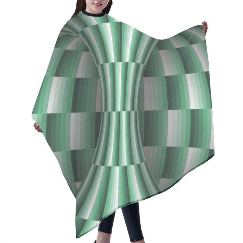 Personality  Moving Checkered Hyperboloid Background. Vector Optical Illusion Illustration. Hair Cutting Cape