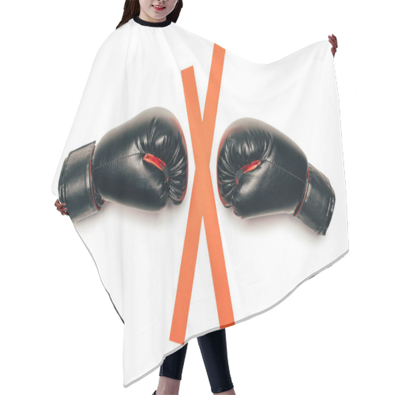 Personality  Black Boxing Gloves  Hair Cutting Cape