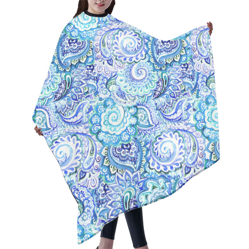 Personality  Ornamental Indian Seamless Pattern With Curves And Paisleys Hair Cutting Cape