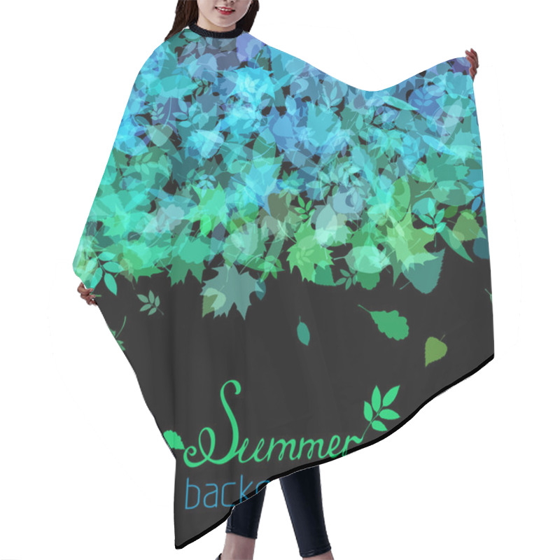 Personality  Set Of Various Summer Leaves Silhouettes On Black Background.  Hair Cutting Cape