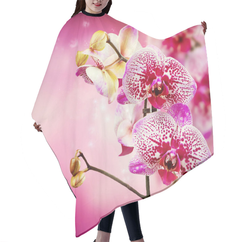 Personality  Orchid Flower Hair Cutting Cape