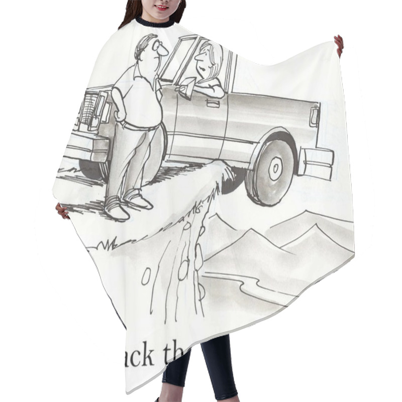 Personality  Get Behind Truck Hair Cutting Cape