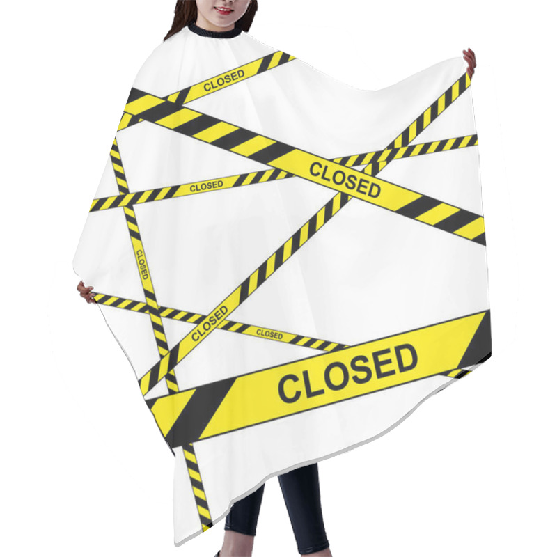 Personality  Police Do Not Enter Closed Cordon Tapes Vector Illustration Hair Cutting Cape