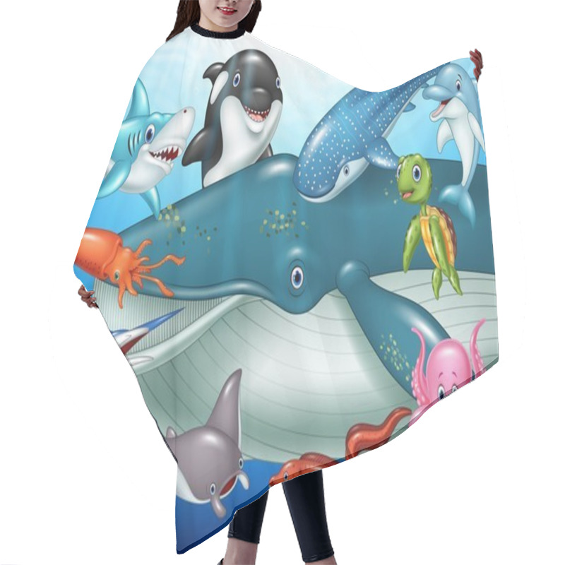 Personality  Cartoon Sea Animals Hair Cutting Cape