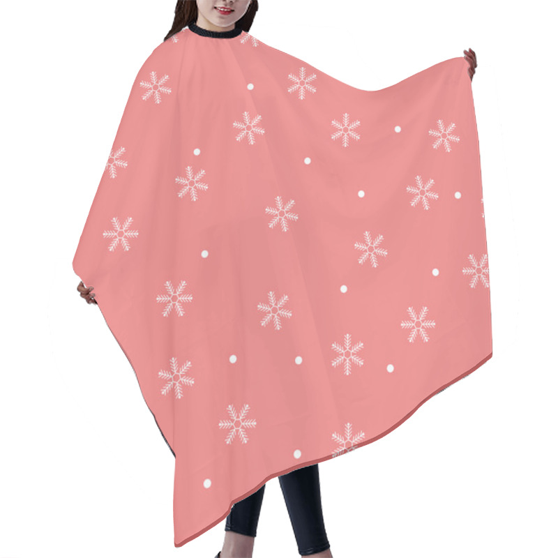 Personality  Seamless Snowflake Pattern Red Background Hair Cutting Cape