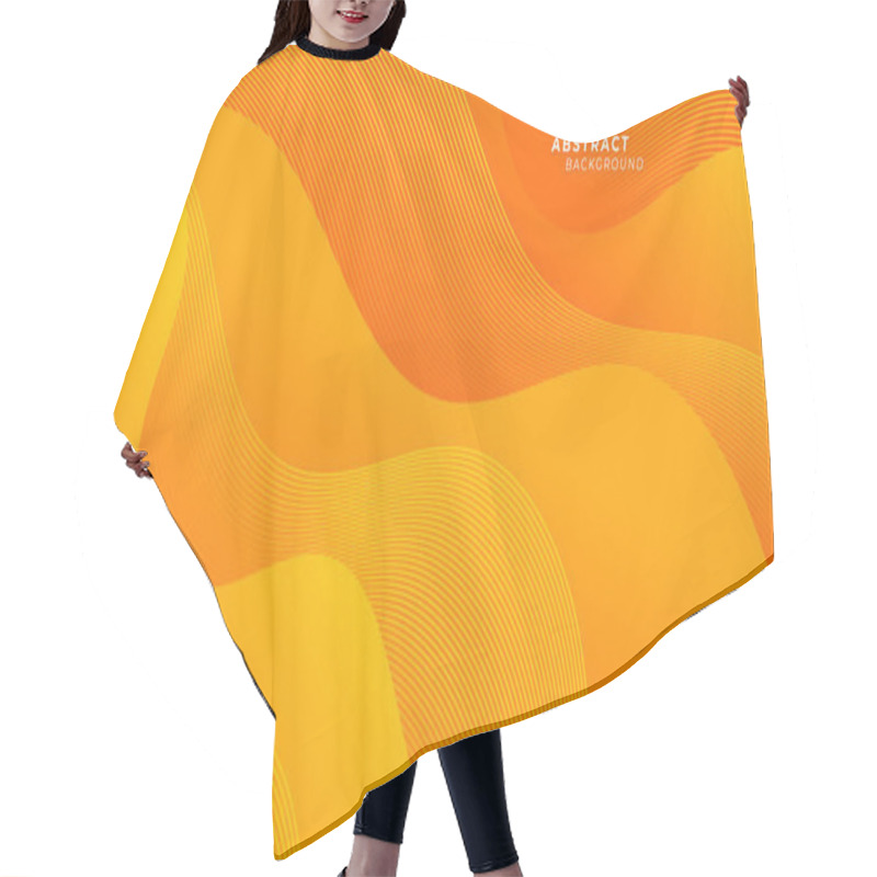 Personality  Abstract Yellow With Wavy Line Texture Background Hair Cutting Cape