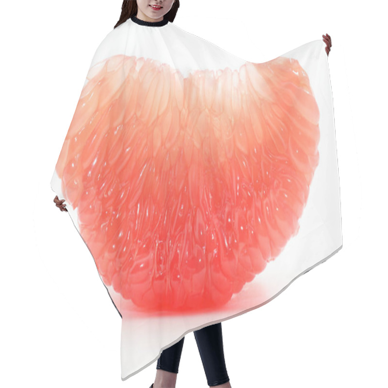 Personality  Juicy Red Grapefruit Slice On A White Background Hair Cutting Cape