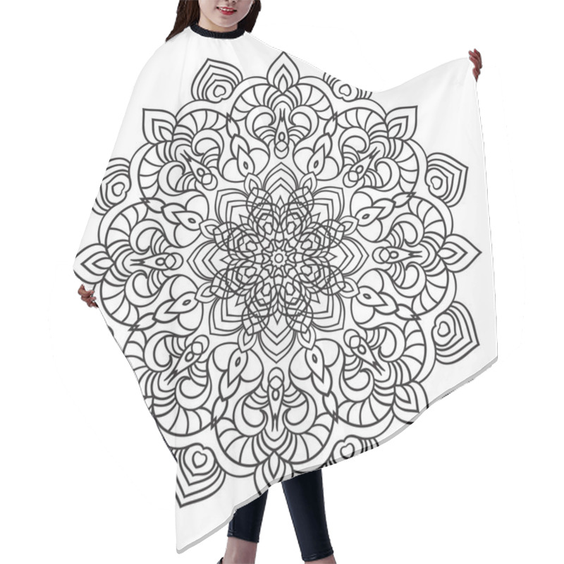 Personality  Hand Drawing Ornate Mandala Element In Eastern Style Hair Cutting Cape