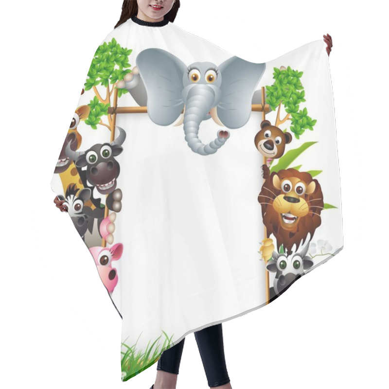 Personality  Funny Animal With Blank Sign Hair Cutting Cape