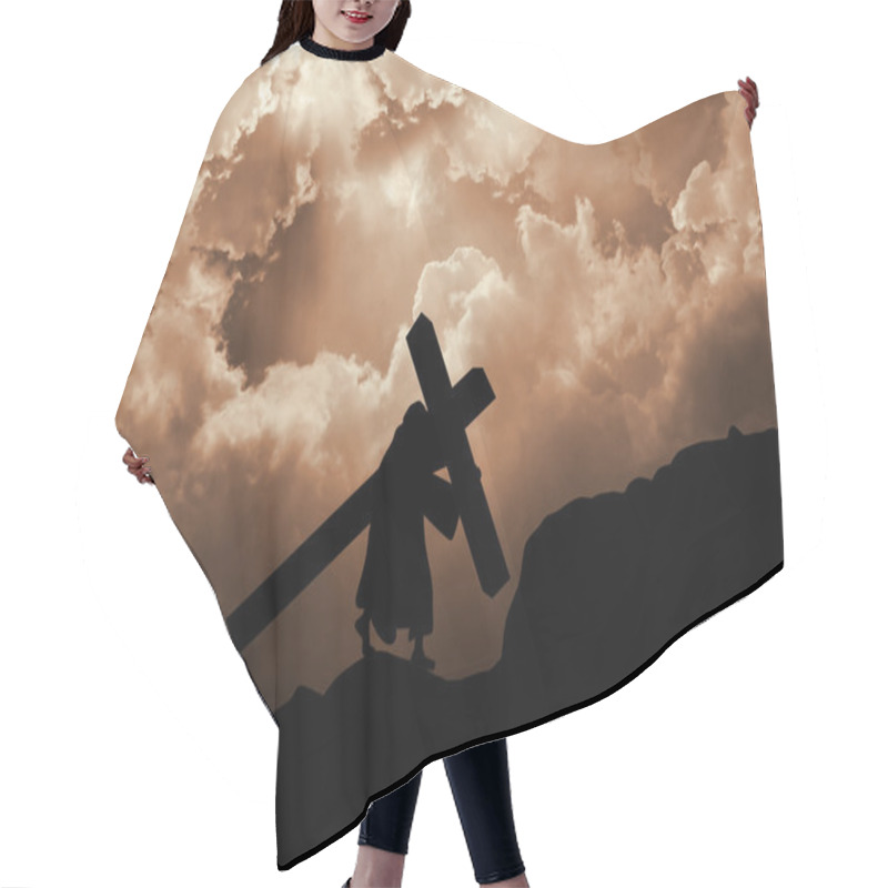 Personality  Jesus Carries Cross Hair Cutting Cape