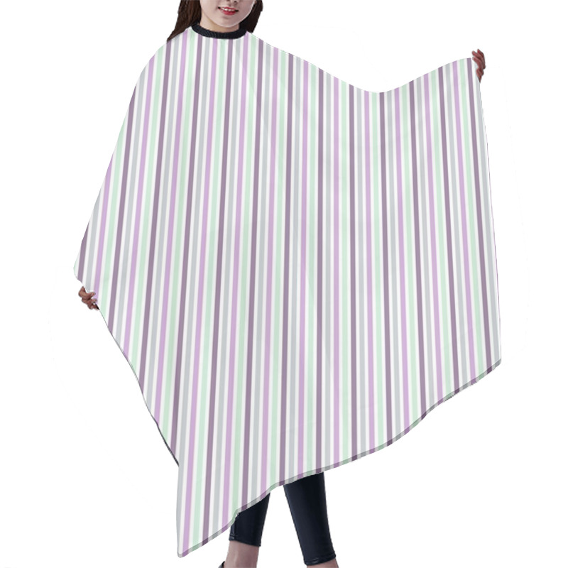 Personality  Background With Stipes - Pink, Green, Purple And Gray Hair Cutting Cape