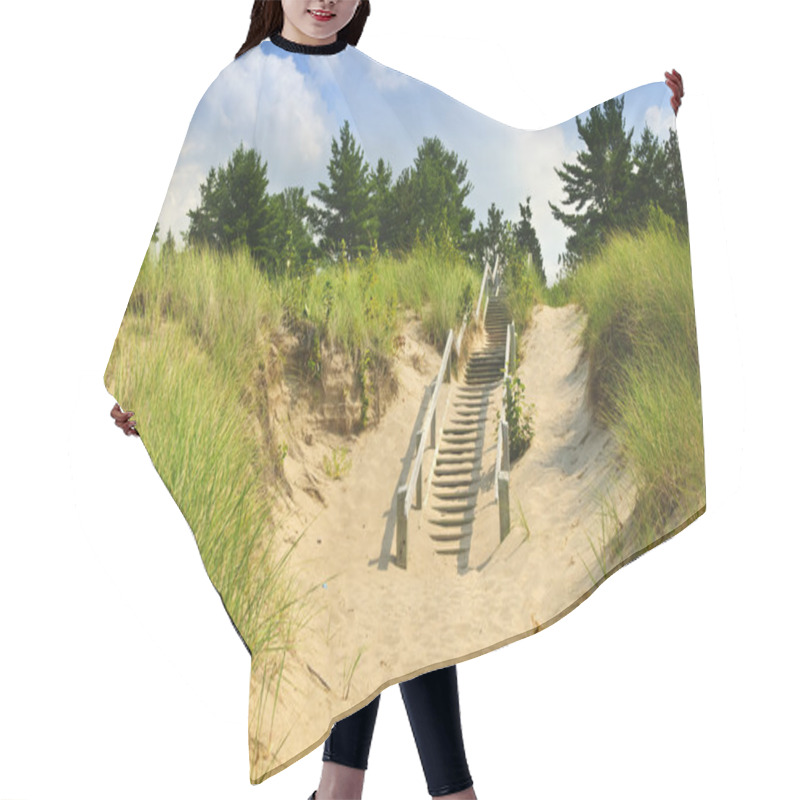 Personality  Wooden Stairs Over Dunes At Beach Hair Cutting Cape