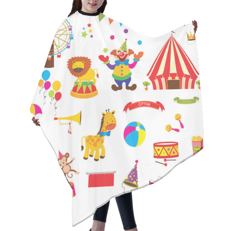 Personality  Set Of Cute Circus Hair Cutting Cape