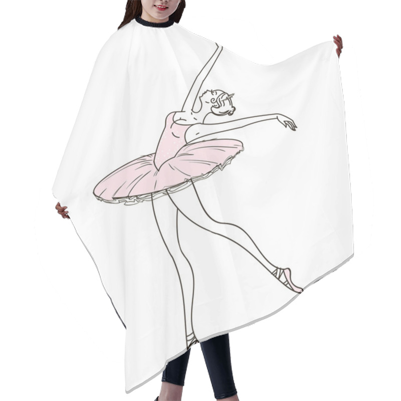 Personality  Beautiful Hand Drawn Ballerina Hair Cutting Cape