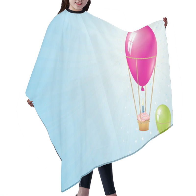 Personality  Happy Birthday Background. Balloon Collection. Hair Cutting Cape