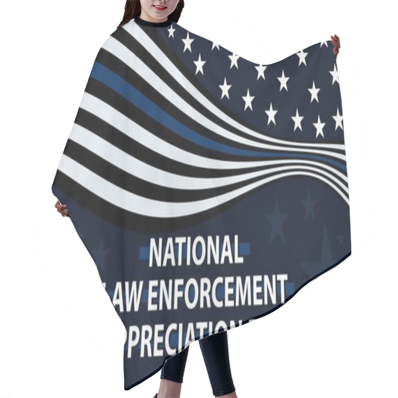 Personality  United States National Law Enforcement Day Banner Vector Design With Stars, Stripes And Blue, White, Black Colors. National Law Enforcement Day Celebration And Remembrance Poster. Hair Cutting Cape