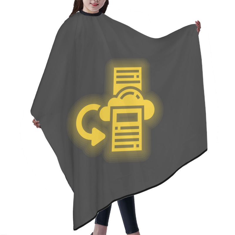 Personality  Backup Yellow Glowing Neon Icon Hair Cutting Cape