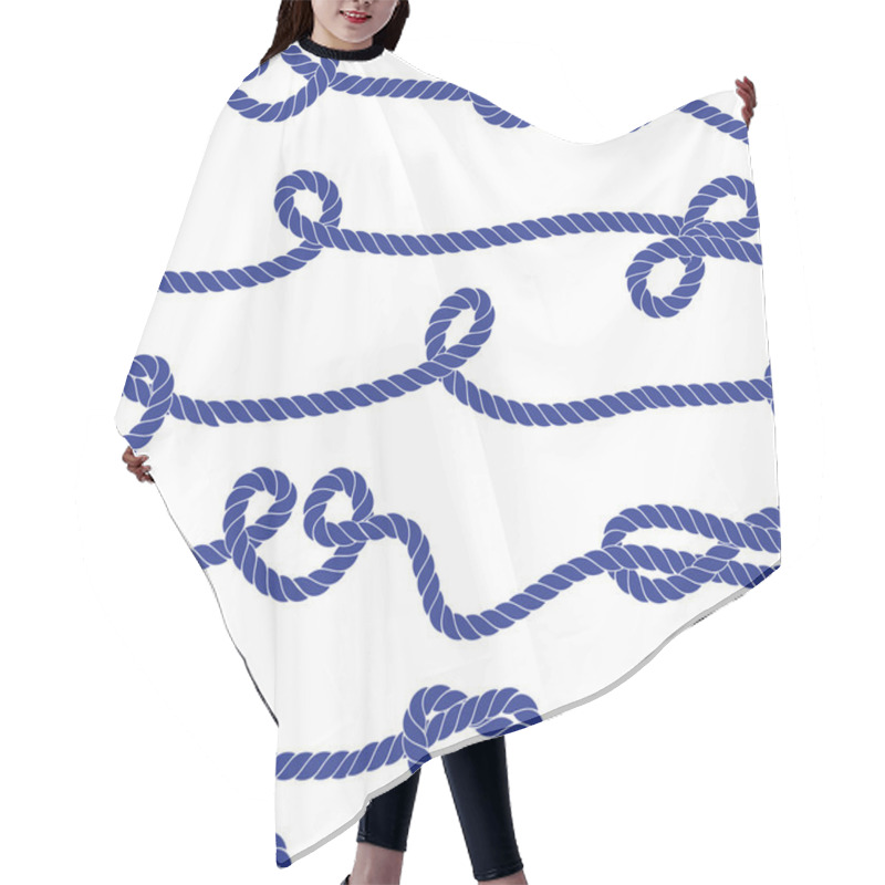 Personality  Twisted Marine Rope With Knots Seamless Vector Print Hair Cutting Cape