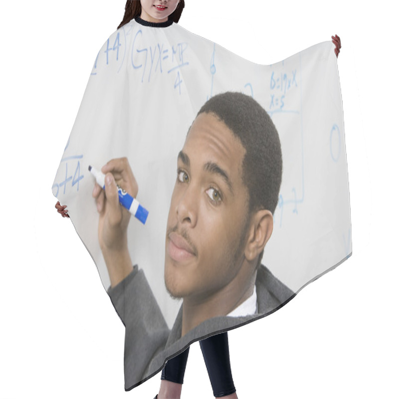 Personality  Student Writing Maths Equations Hair Cutting Cape