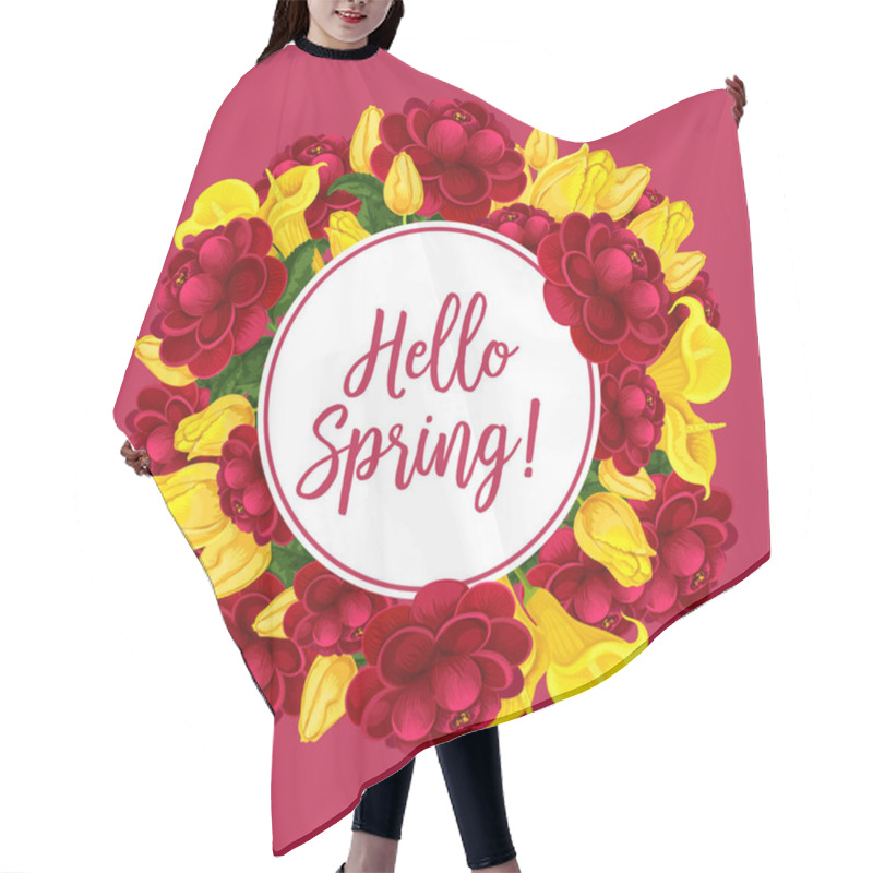 Personality  Vector Spring Flowers Bouquets Greeting Card Hair Cutting Cape