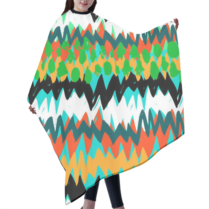 Personality  Grunge Hand Painted Abstract Pattern Hair Cutting Cape