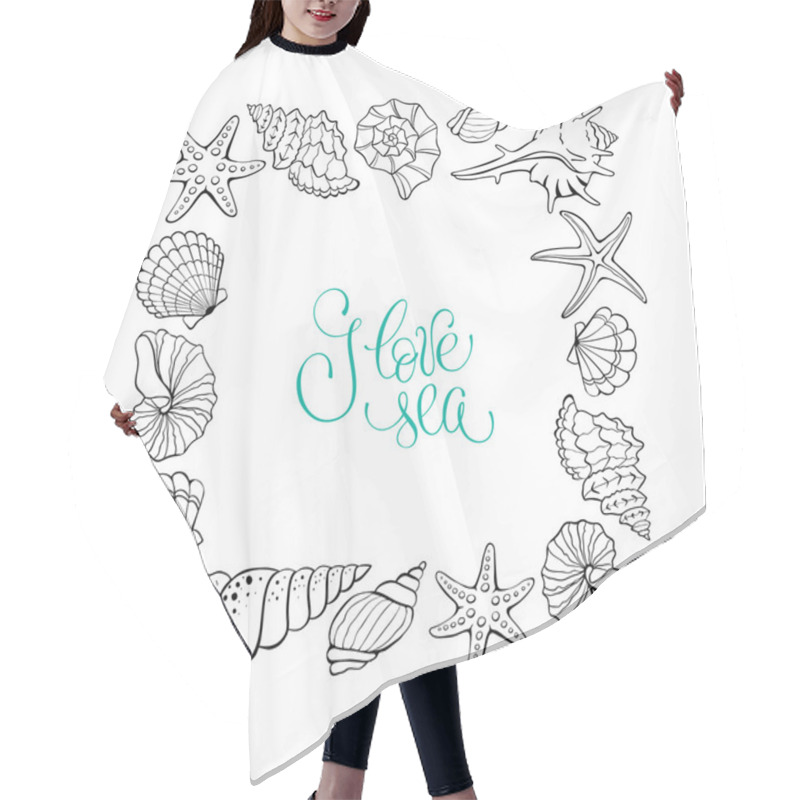 Personality  I Love Sea Poster Hair Cutting Cape