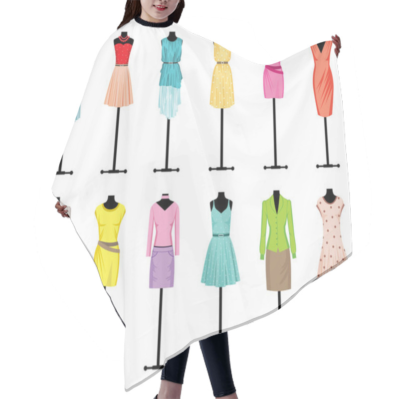 Personality  Mannequins With Women's Clothing Hair Cutting Cape