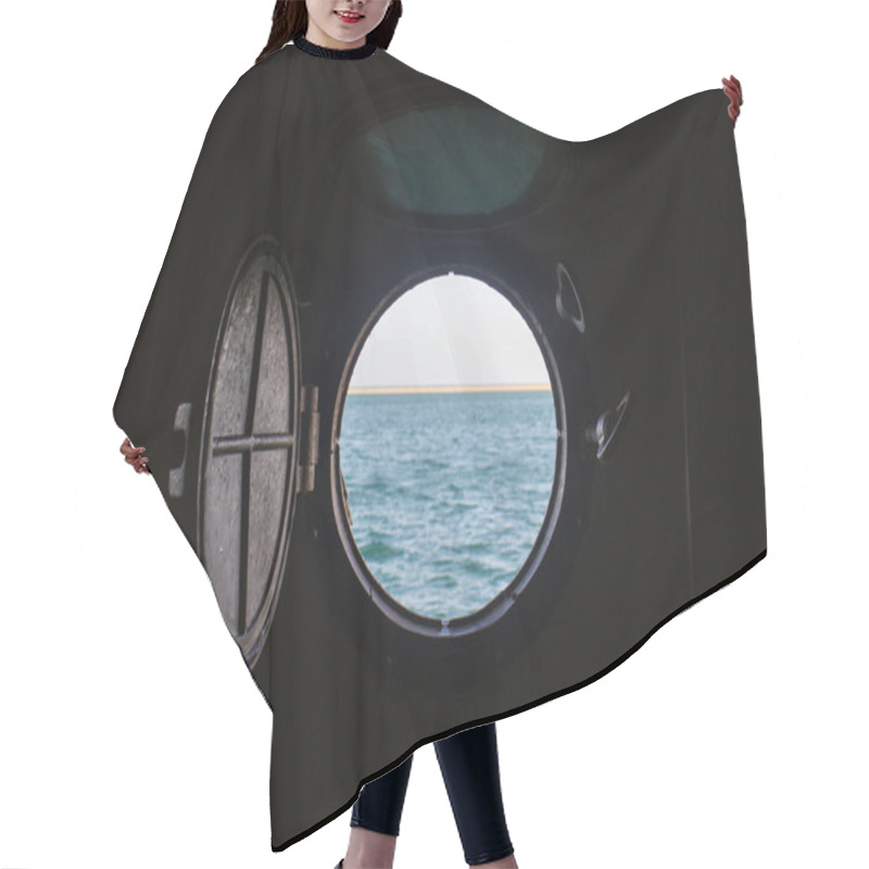 Personality  Ship Porthole On Wooden Wall Hair Cutting Cape