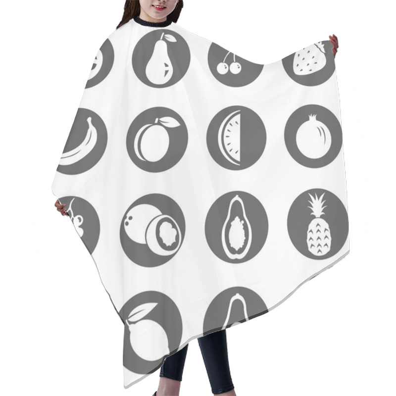 Personality  Set Of Fruit Icons Hair Cutting Cape