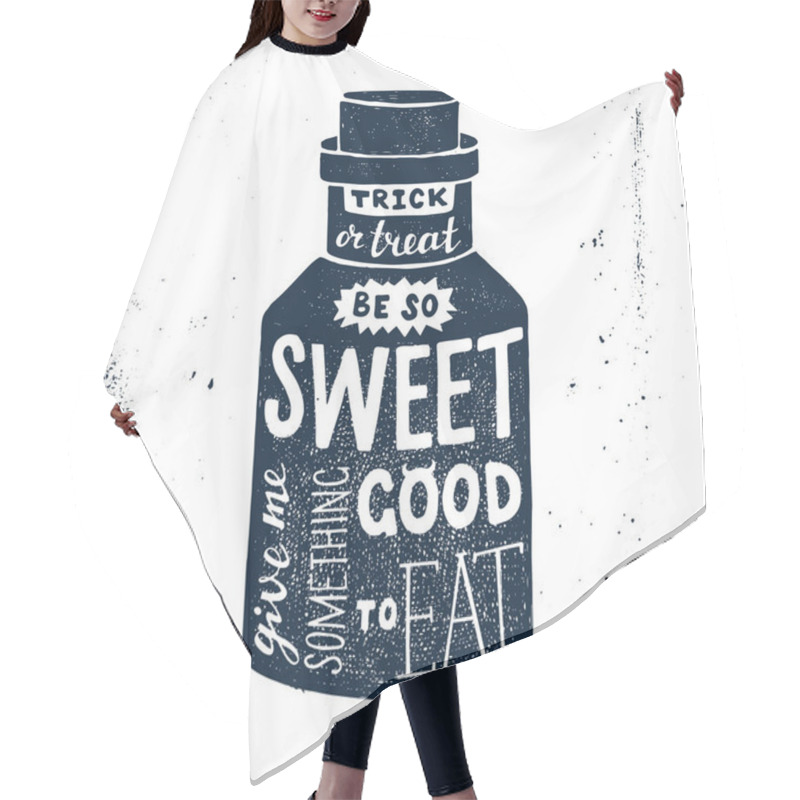 Personality  Halloween Design With Bottle And Lettering Hair Cutting Cape