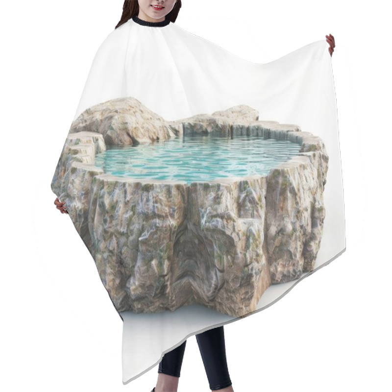 Personality  A Beautiful Rock Pool With Clear Turquoise Water, Surrounded By Intricately Textured Stone Formations. Hair Cutting Cape