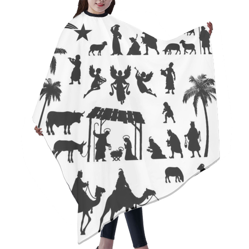 Personality  Nativity Silhouette Set Hair Cutting Cape