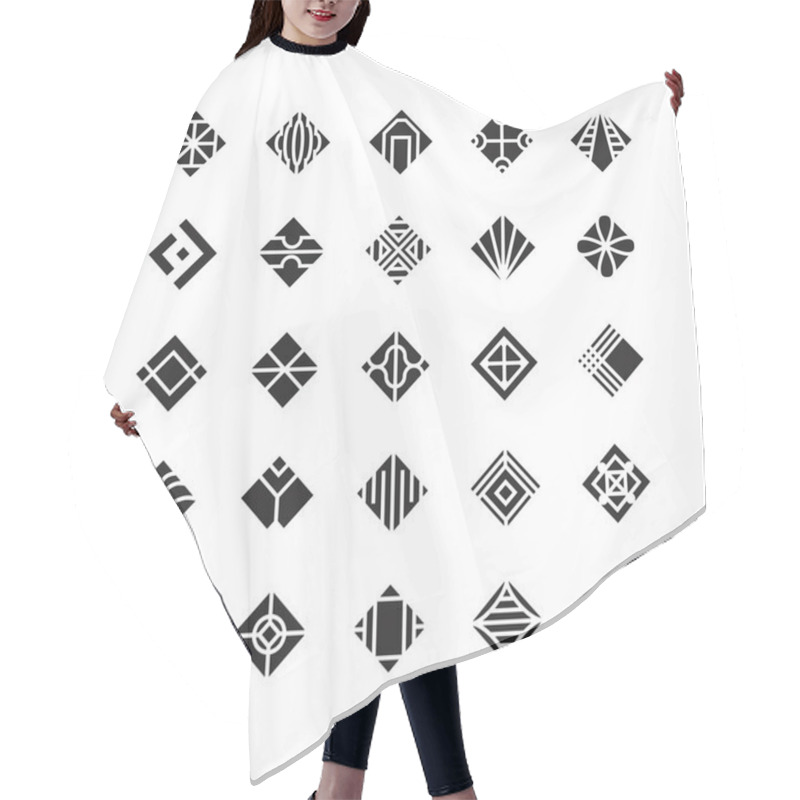 Personality  Diamond Shape , Geometric Vector Icon , Ornament Hair Cutting Cape