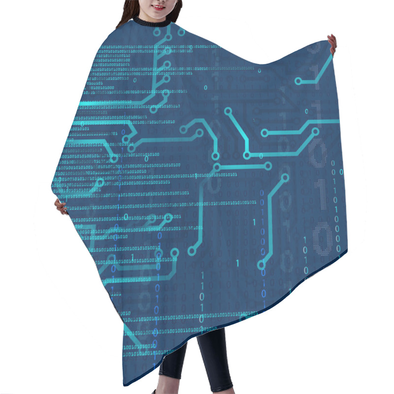 Personality  Abstract Technology Background. Hair Cutting Cape