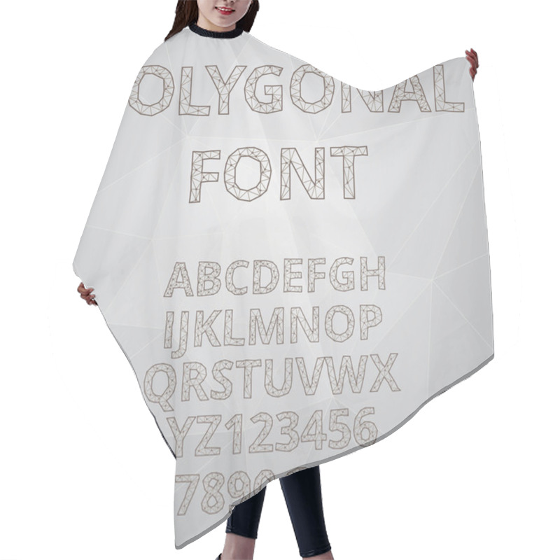 Personality  Polygon Alphabet  Font Style. Vector Illustration. Hair Cutting Cape