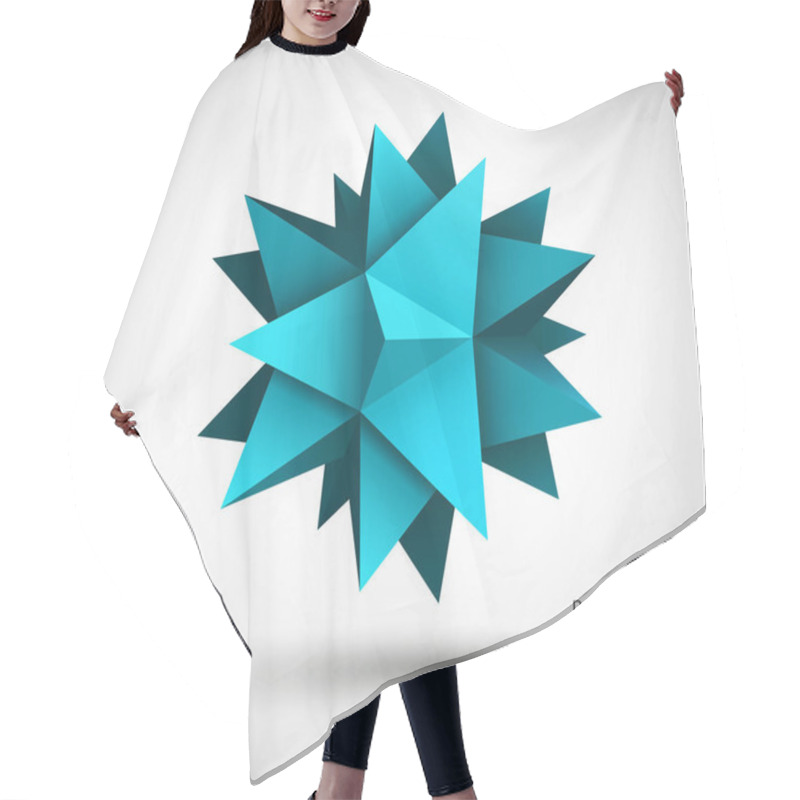 Personality  Abstract Explosion. Vector Polyhedron. Hair Cutting Cape