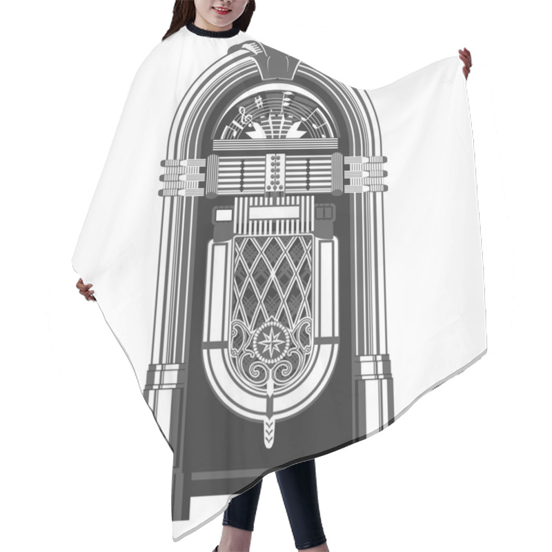 Personality  Jukebox - Automated Retro Music-playing Device Hair Cutting Cape