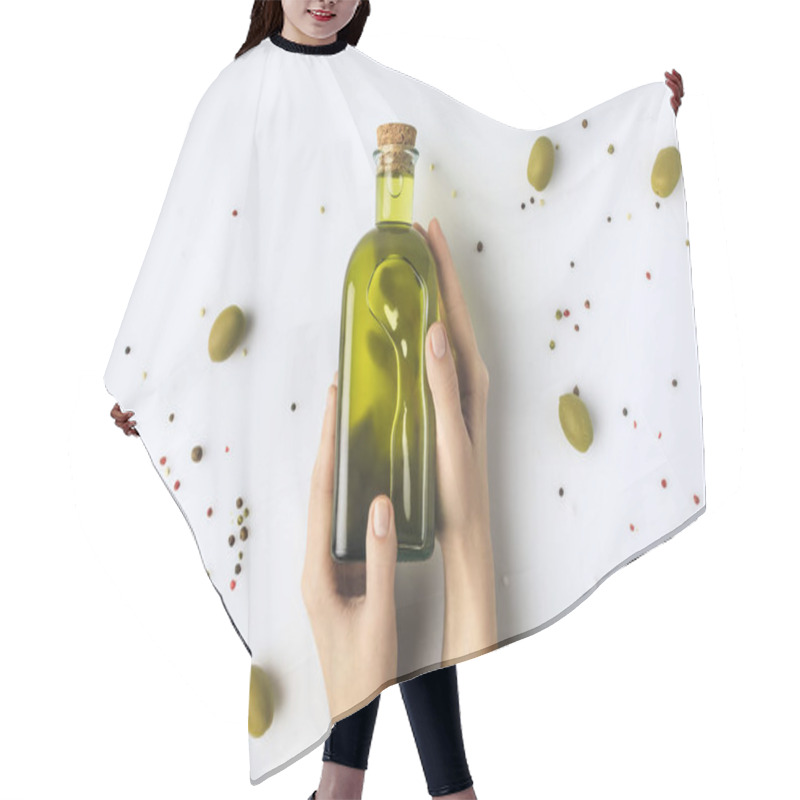 Personality  Bottle Of Olive Oil  Hair Cutting Cape