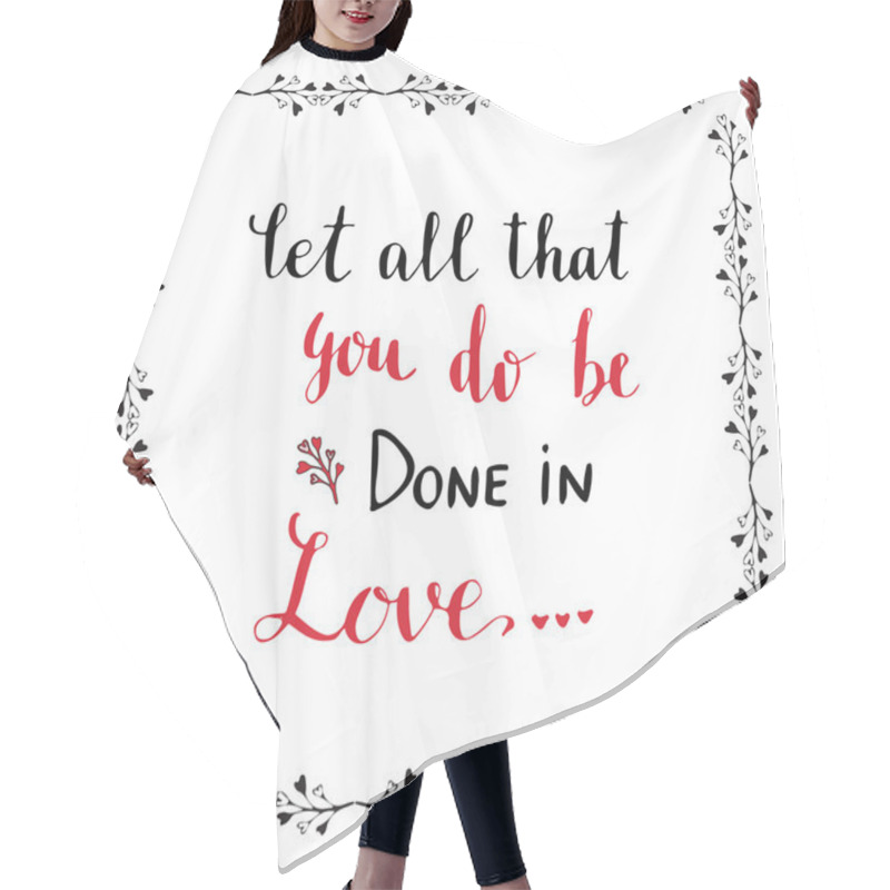 Personality  Handwritten Vector Lettering. Hair Cutting Cape