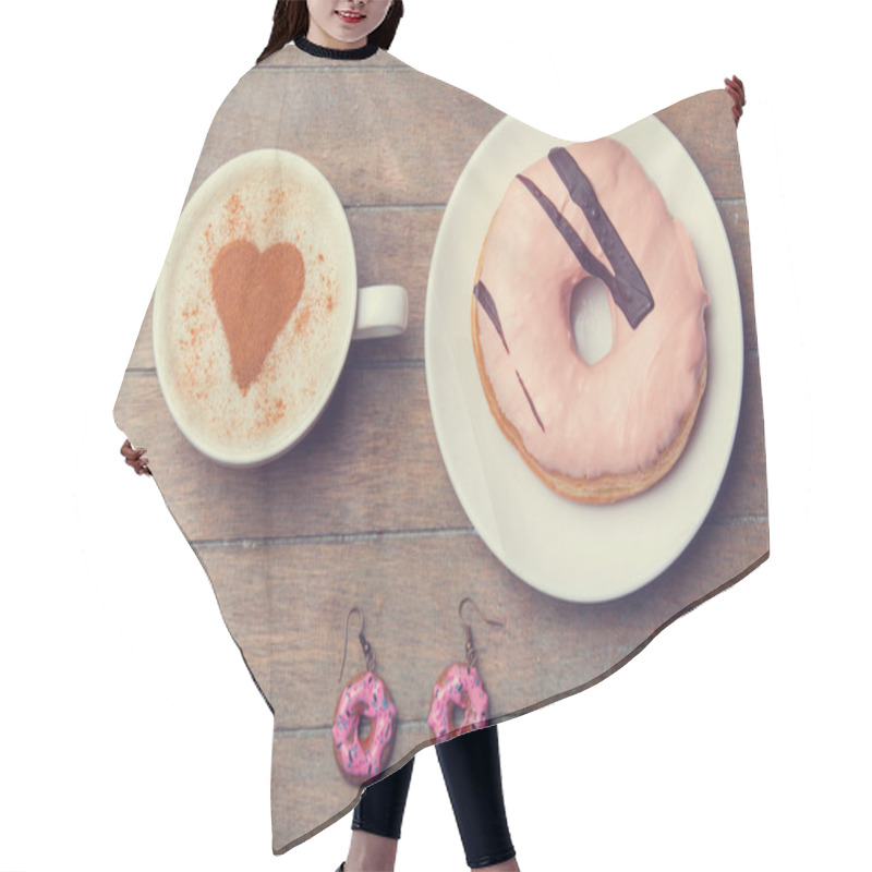 Personality  Breakfast With Donuts And Coffee Hair Cutting Cape