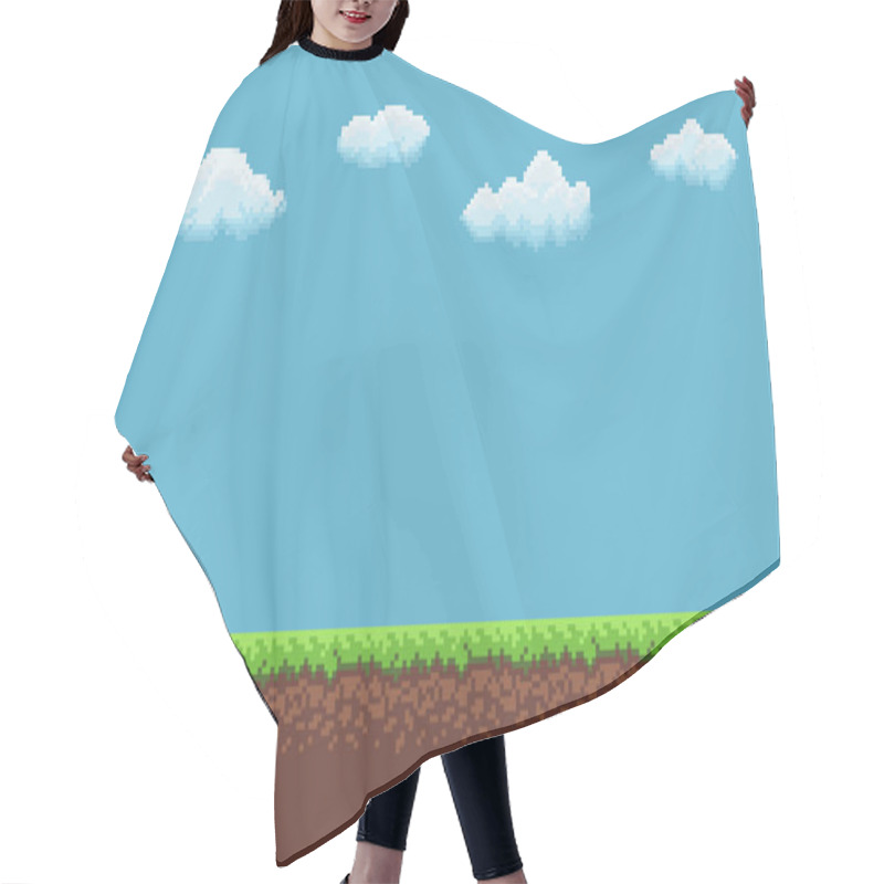 Personality  Pixel Game Background Hair Cutting Cape