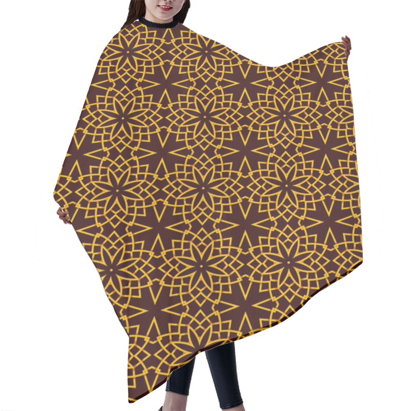 Personality  Seamless Pattern Of Black And Gold Tones Stock Illustration Hair Cutting Cape