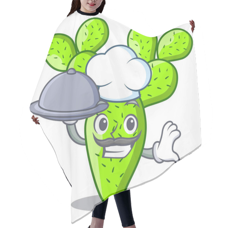 Personality  Chef With Food Beautiful Opuntia Cactus In The Garden Vector Illustration Hair Cutting Cape