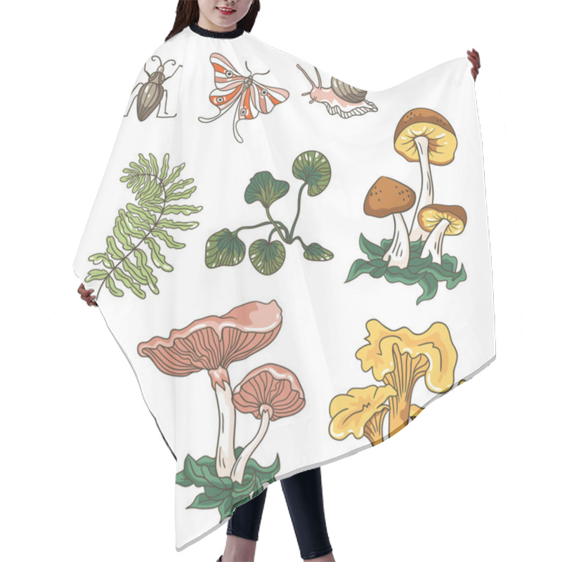 Personality  Seamless Pattern With Mushrooms Hair Cutting Cape