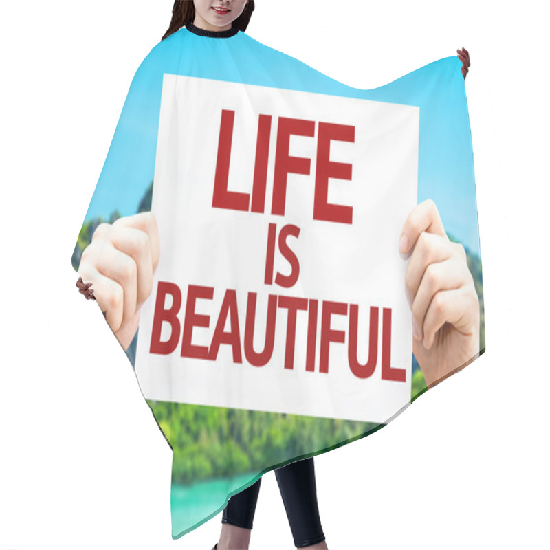 Personality  Life Is Beautiful Card Hair Cutting Cape