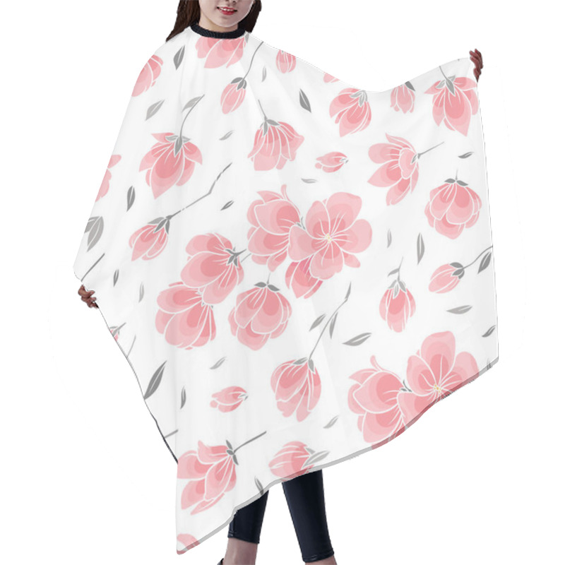 Personality  Seamless Background Pattern - Pink Sakura Blossom Hair Cutting Cape