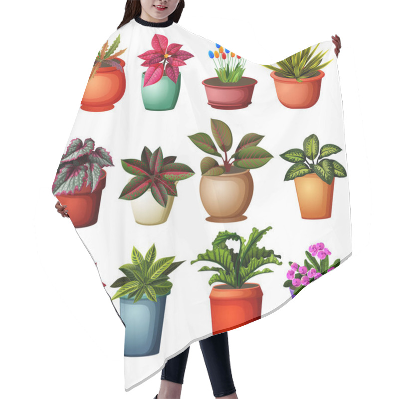 Personality  Collection Of Different Plants Grup Hair Cutting Cape