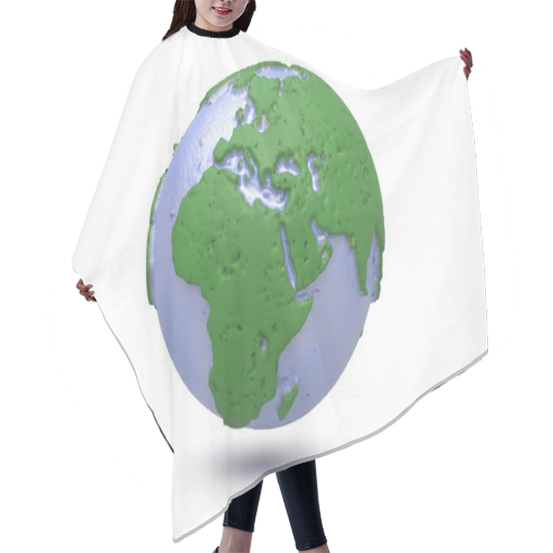 Personality  Earth, World Map. Polygonal Globe. 3d Illustration Hair Cutting Cape