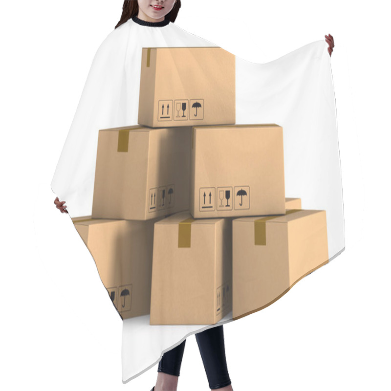 Personality  Cargo Box On White Background. Isolated 3D Illustration Hair Cutting Cape